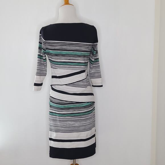 J. McLaughlin Nicola Dress Catalina Cloth Striped Black Layered Women XS - Picture 3 of 14